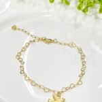 PULSEIRA CORRENTE CORAÇÃO COM ESPIRITO SANTO LISO