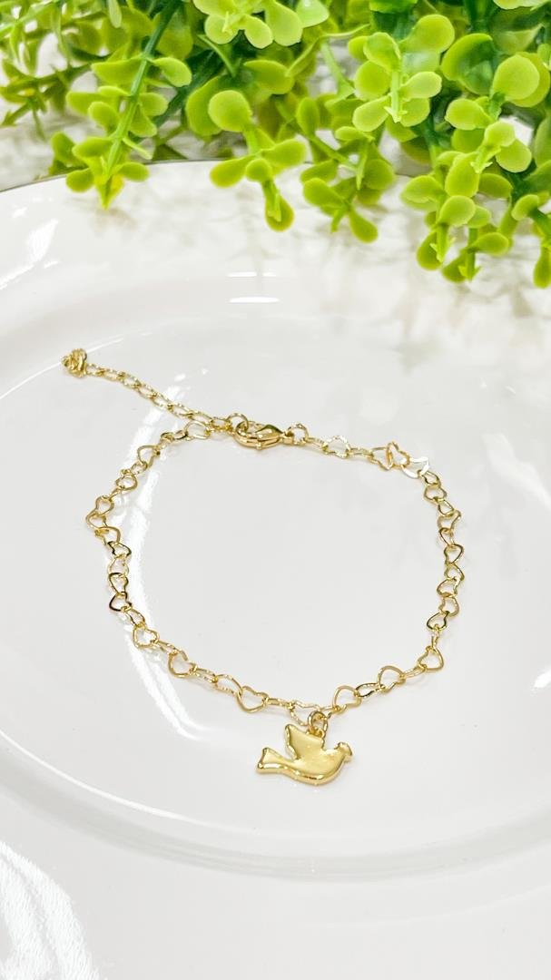 085_3792_produto PULSEIRA CORRENTE CORAÇÃO COM ESPIRITO SANTO LISO - Imagem 1