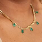 COLAR GRUMET COM ZIRCONIAS VERDE
