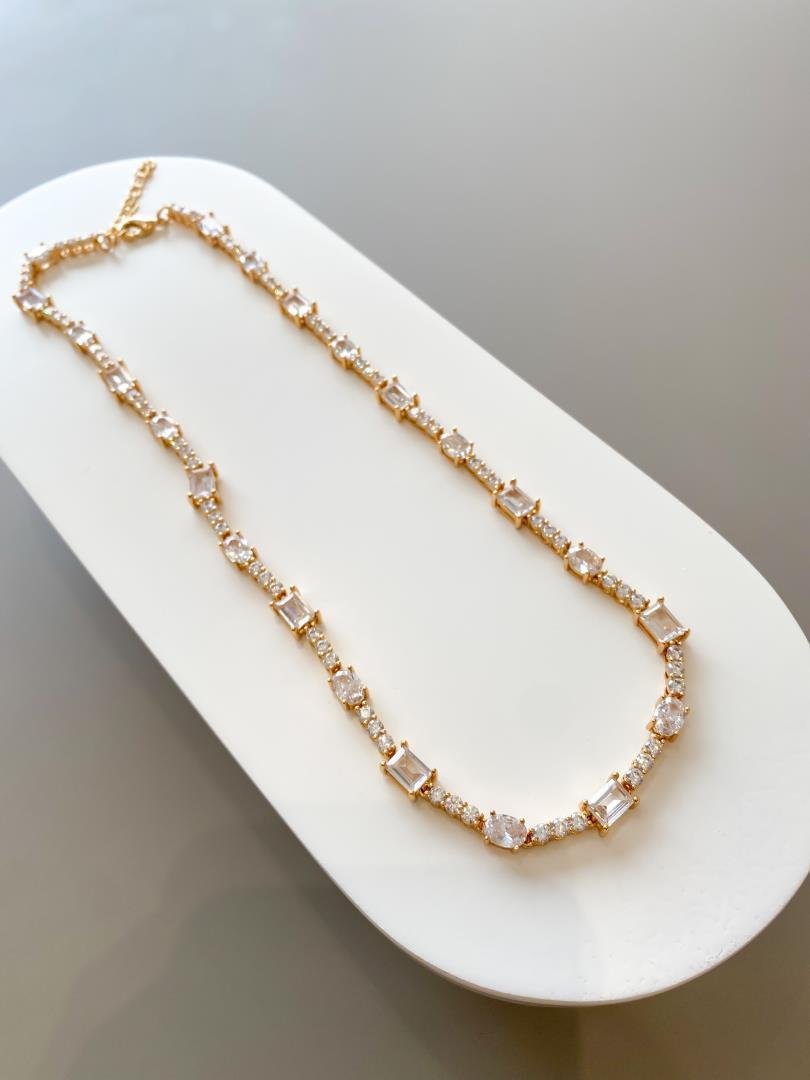 085_4348_produto COLAR RIVIERA ZIRCONIA OVAL RETANGULAR - Imagem 1