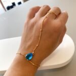 PULSEIRA HAND CHAIN PEDRA AZUL