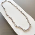 COLAR RIVIERA ZIRCONIA OVAL RETANGULAR RODIO